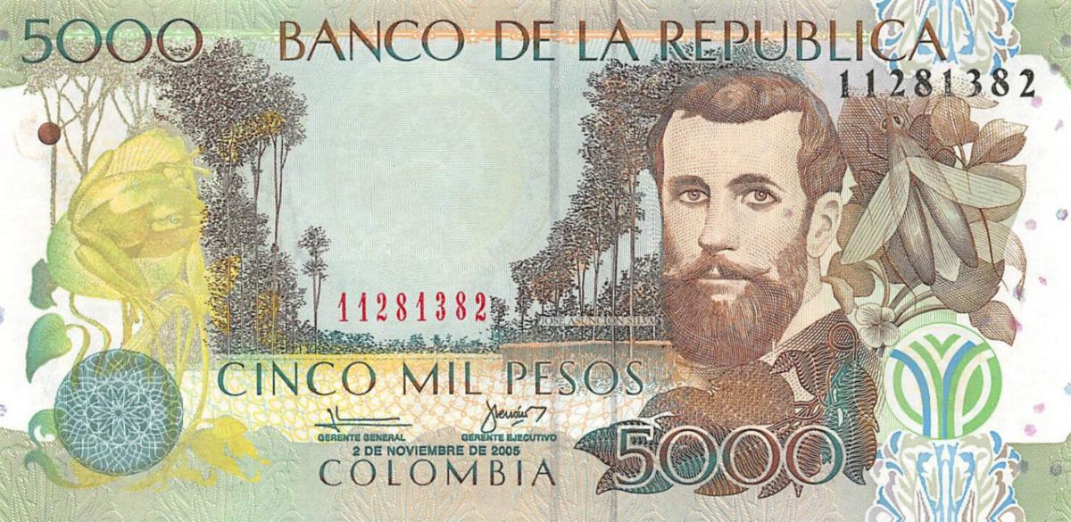 Front of Colombia p452f: 5000 Pesos from 2005