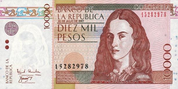 Front of Colombia p453a: 10000 Pesos from 2001