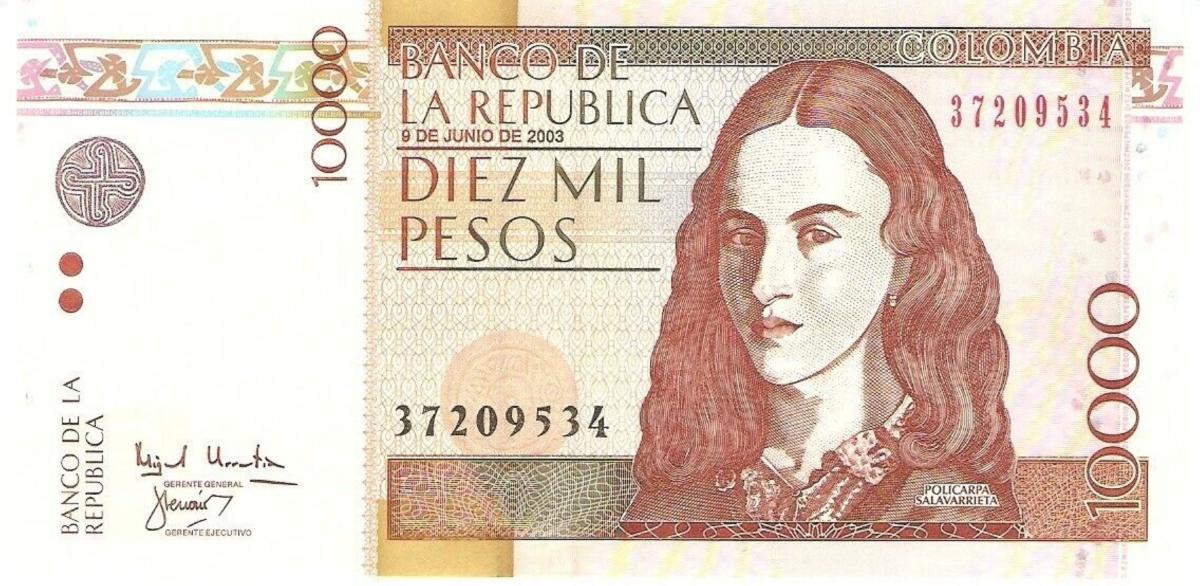 Front of Colombia p453f: 10000 Pesos from 2003