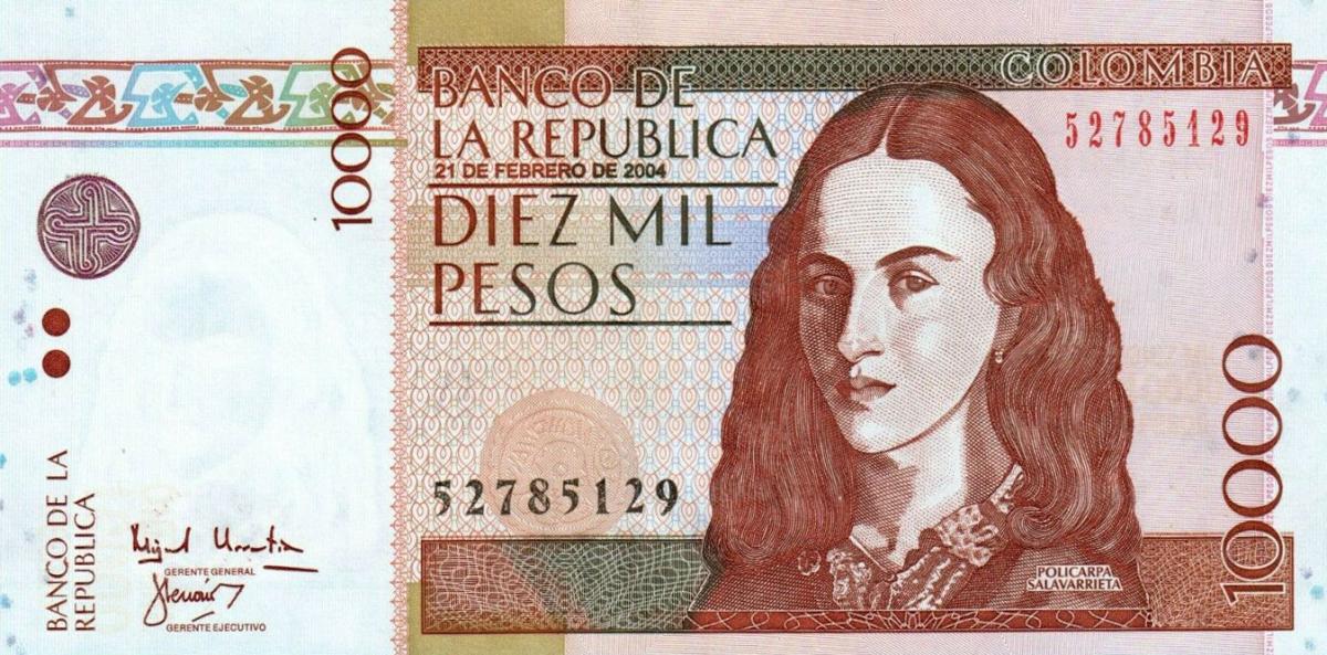 Front of Colombia p453g: 10000 Pesos from 2004