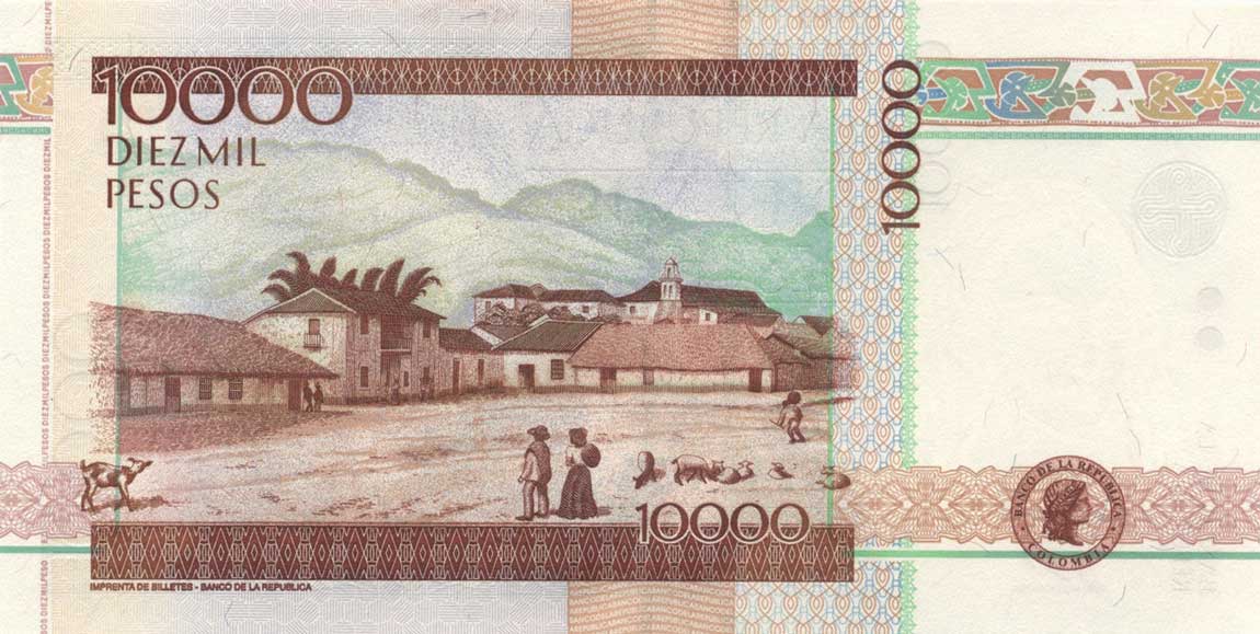 Back of Colombia p453k: 10000 Pesos from 2007