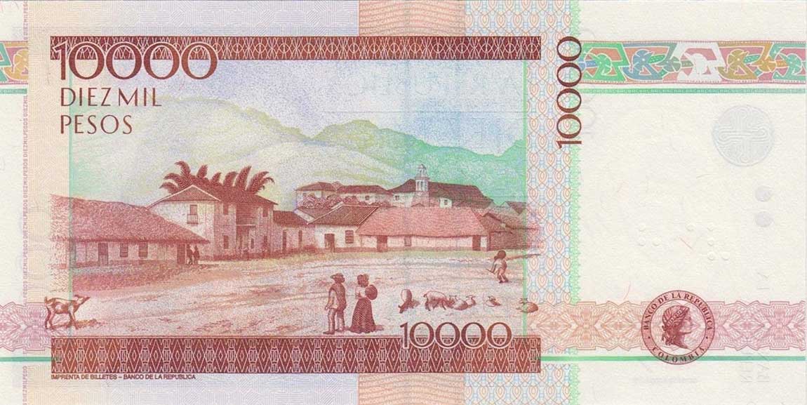 Back of Colombia p453o: 10000 Pesos from 2012