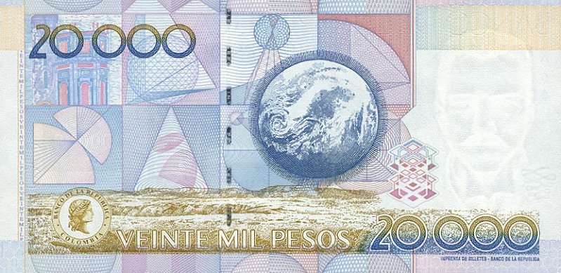 Back of Colombia p454a: 20000 Pesos from 2001