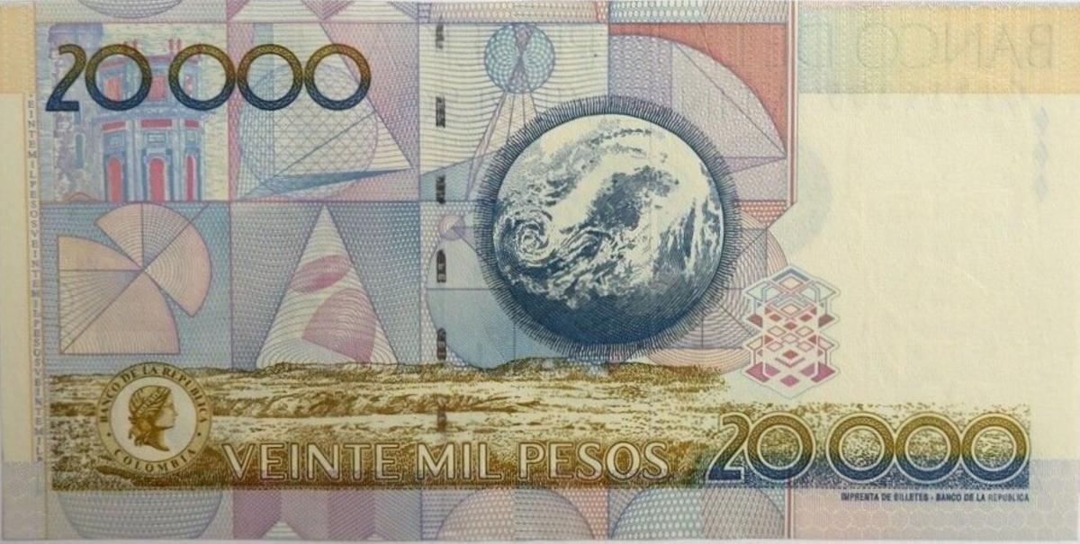 Back of Colombia p454b: 20000 Pesos from 2001