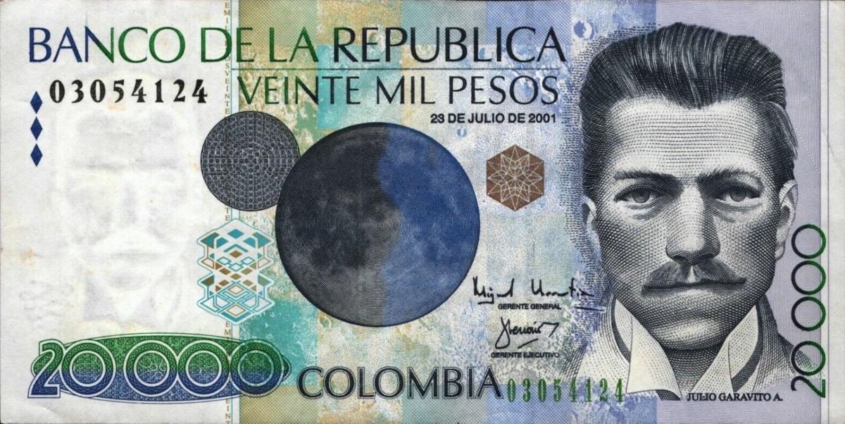Front of Colombia p454b: 20000 Pesos from 2001