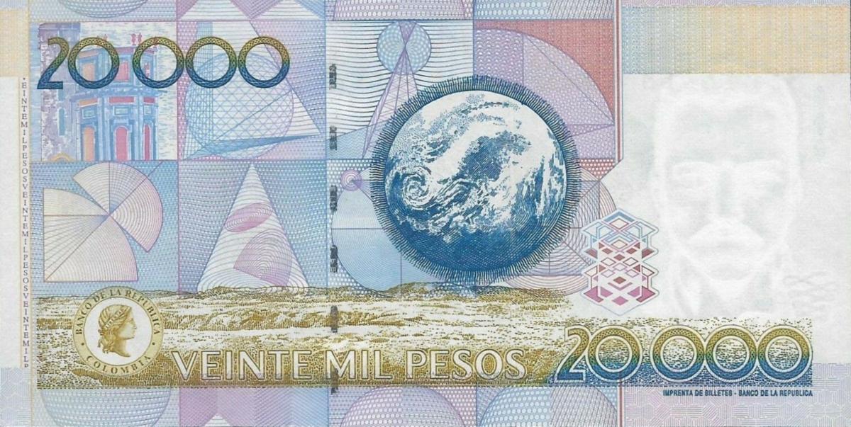 Back of Colombia p454c: 20000 Pesos from 2001