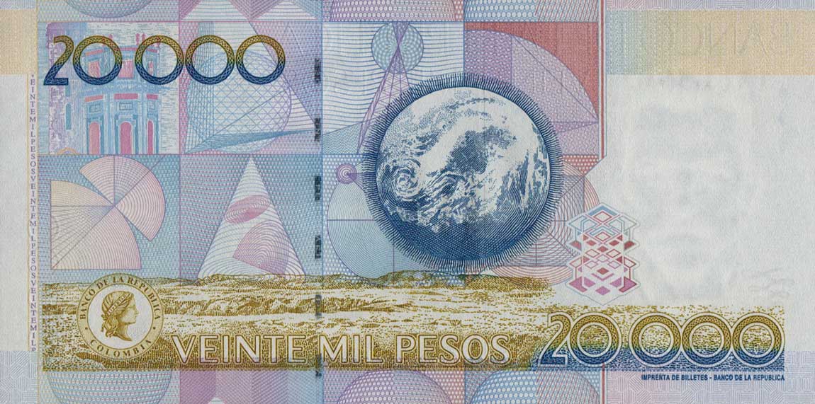 Back of Colombia p454j: 20000 Pesos from 2005