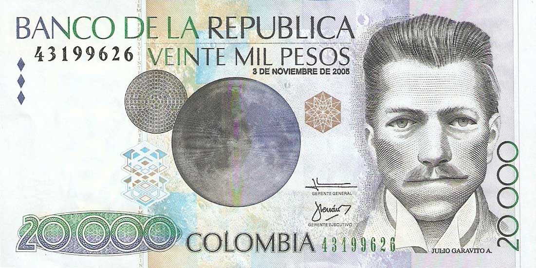 Front of Colombia p454k: 20000 Pesos from 2005