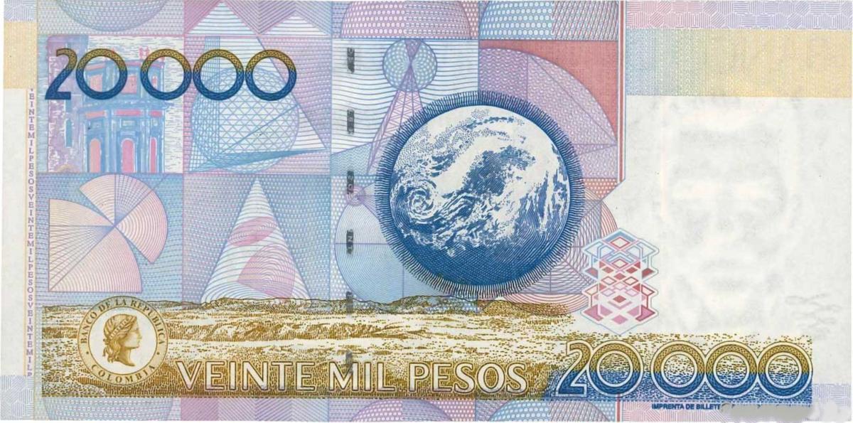 Back of Colombia p454n: 20000 Pesos from 2006