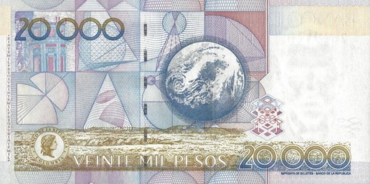 Back of Colombia p454o: 20000 Pesos from 2006