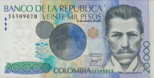 Gallery image for Colombia p454p: 20000 Pesos