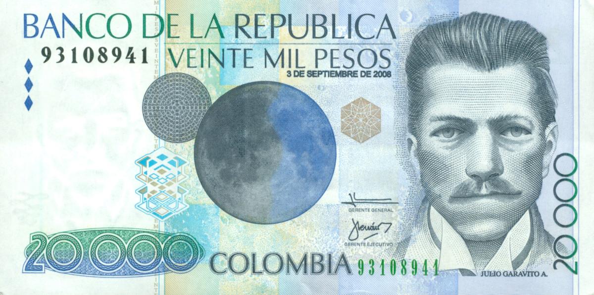 Front of Colombia p454t: 20000 Pesos from 2008