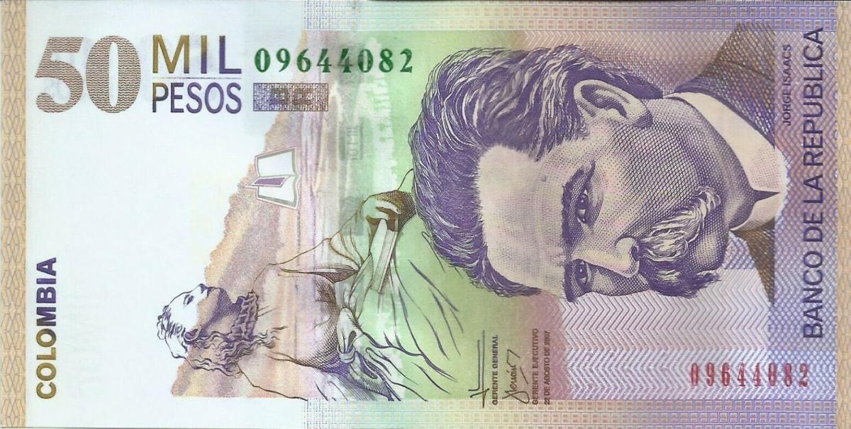 Front of Colombia p455j: 50000 Pesos from 2007