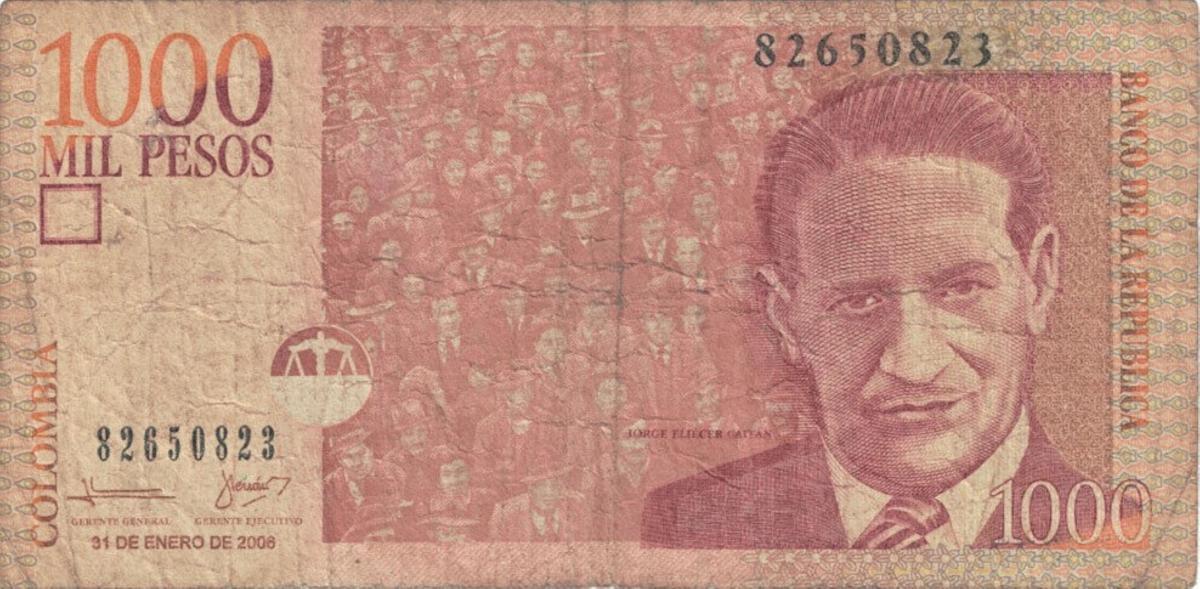 Front of Colombia p456b: 1000 Pesos from 2006