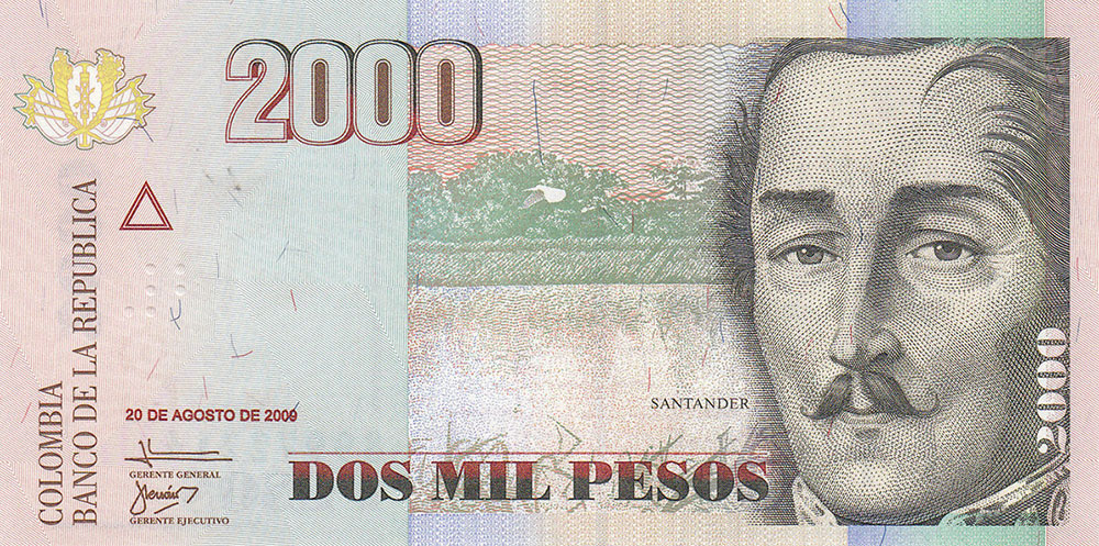 Front of Colombia p457l: 2000 Pesos from 2009