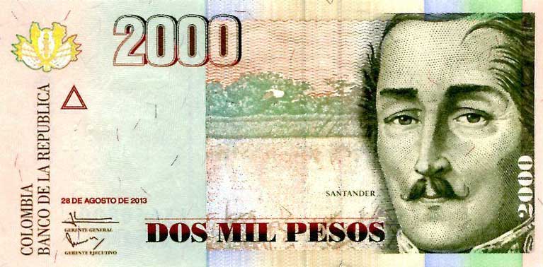 Front of Colombia p457v: 2000 Pesos from 2013