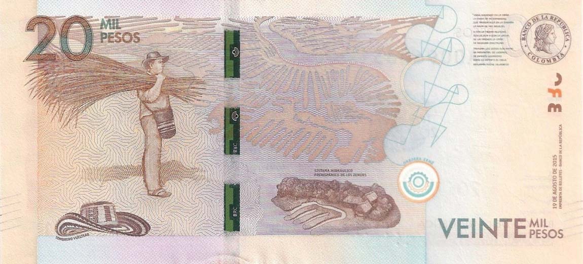 Back of Colombia p461a: 20000 Pesos from 2015