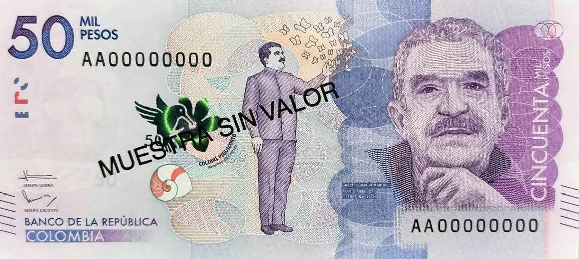 Front of Colombia p462s: 50000 Pesos from 2015