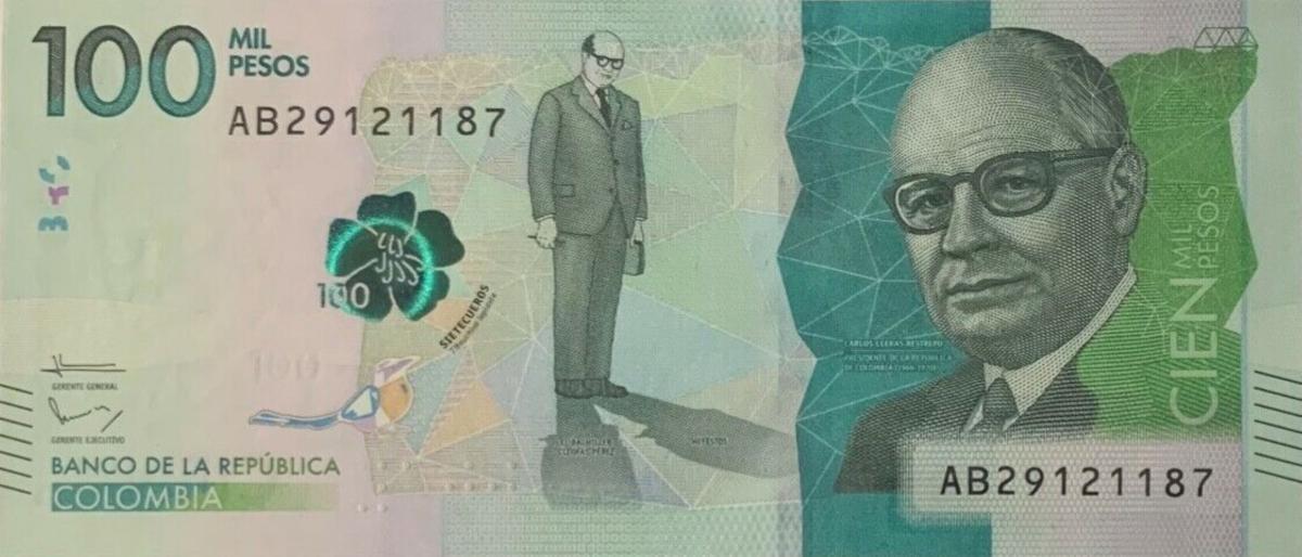 Front of Colombia p463b: 100000 Pesos from 2015