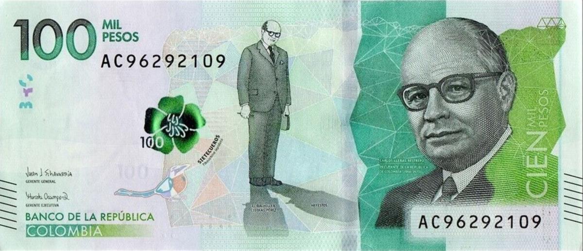 Front of Colombia p463c: 100000 Pesos from 2019