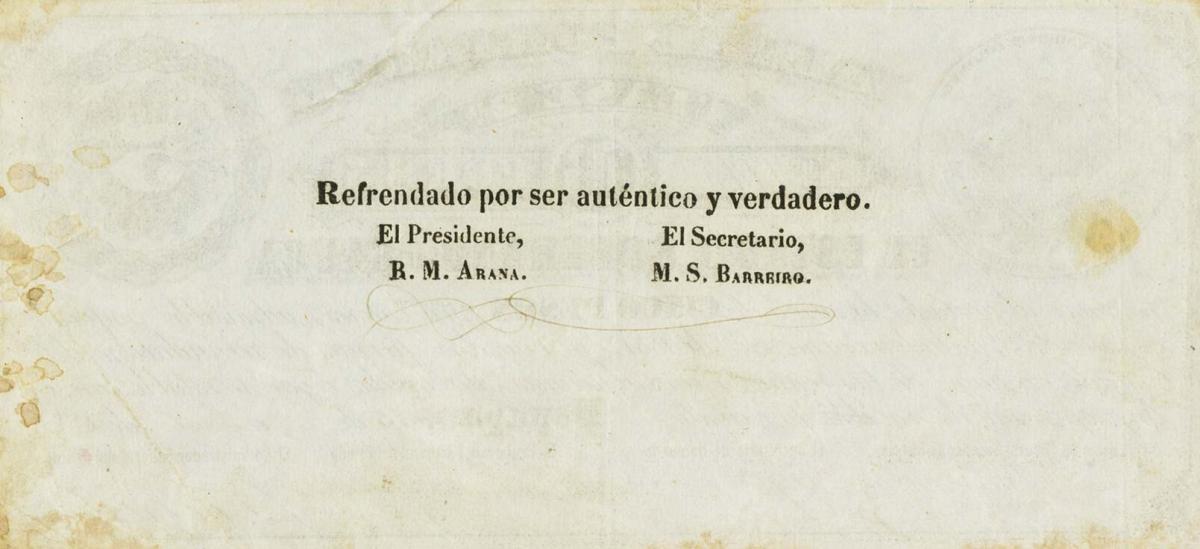 Back of Colombia pS142a: 5 Pesos from 1882
