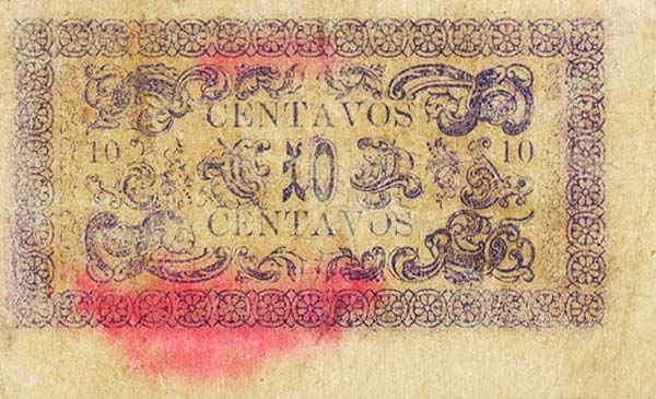 Back of Colombia pS219: 10 Centavos from 1900