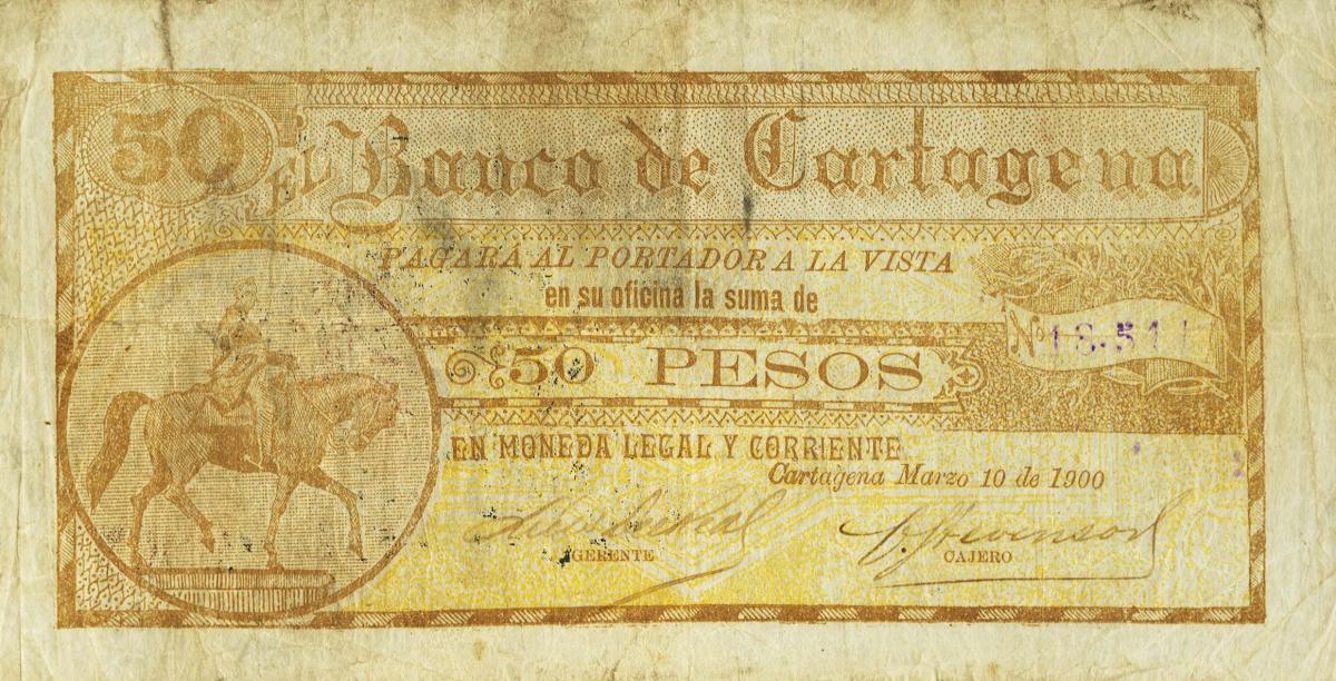 Front of Colombia pS350: 50 Pesos from 1900