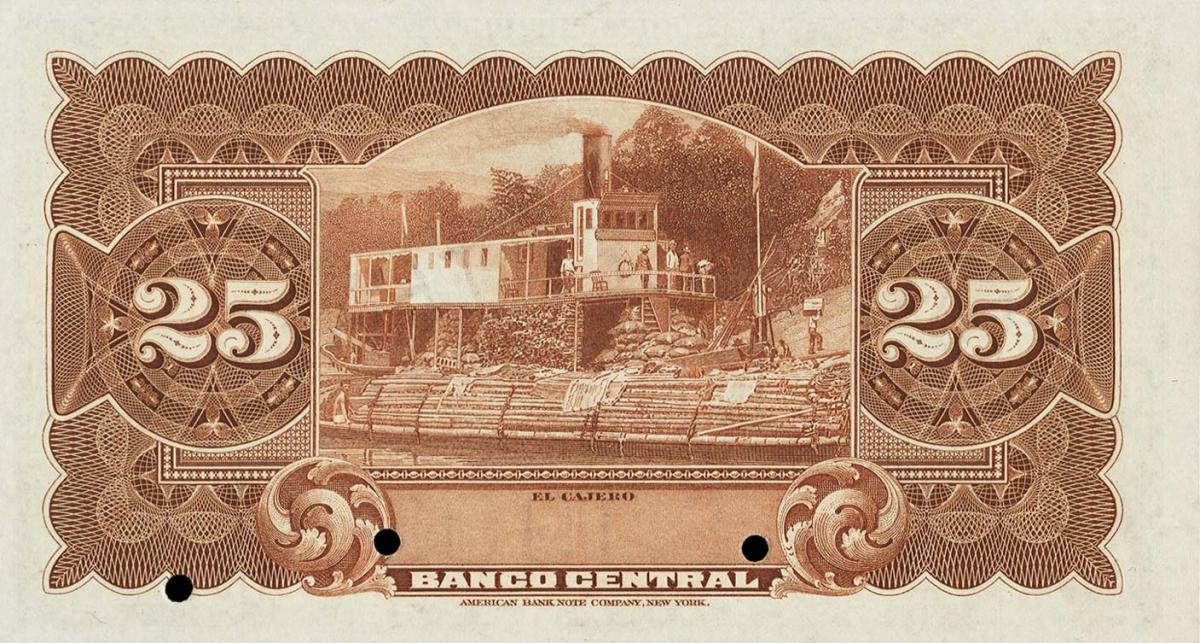 Back of Colombia pS370s: 25 Pesos from 1900