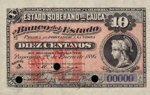 pS446s from Colombia: 10 Centavos from 1886