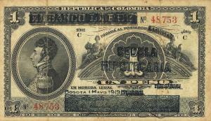 pS577 from Colombia: 1 Peso from 1919