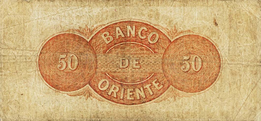 Back of Colombia pS696: 50 Centavos from 1900