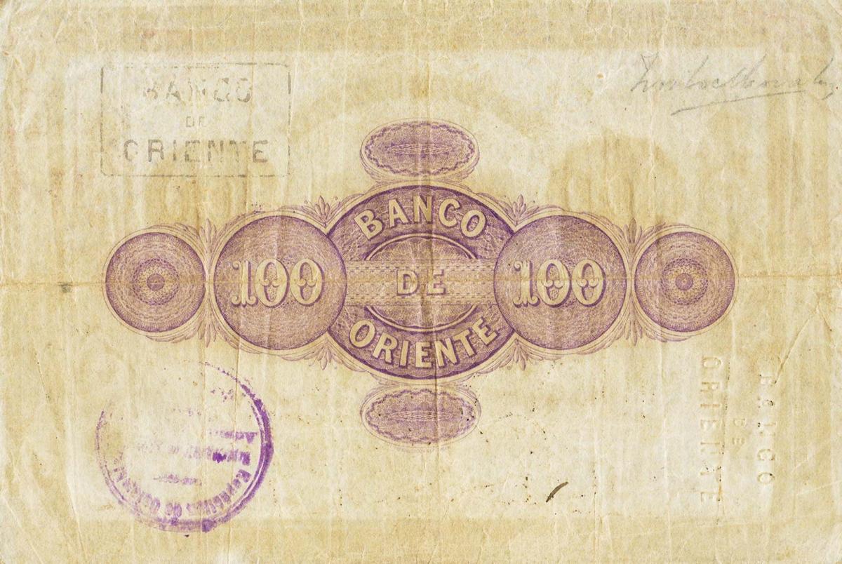 Back of Colombia pS701: 100 Pesos from 1884