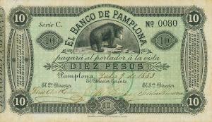 pS713 from Colombia: 10 Pesos from 1884