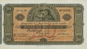 pS714 from Colombia: 20 Pesos from 1884