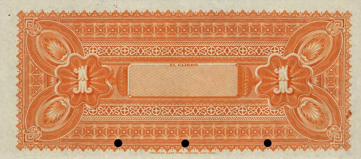 Back of Colombia pS818s: 1 Peso from 1883