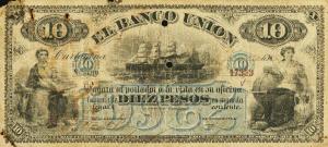 pS868b from Colombia: 10 Pesos from 1887