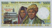 p12a from Comoros: 5000 Francs from 1984