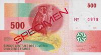 p15s from Comoros: 500 Francs from 2006