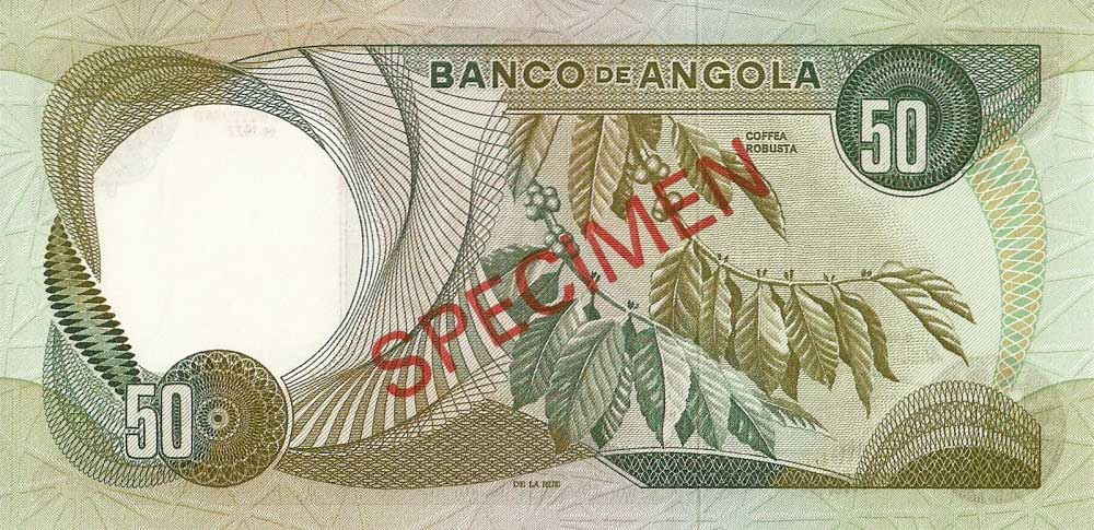 Back of Angola p100s: 50 Escudos from 1972