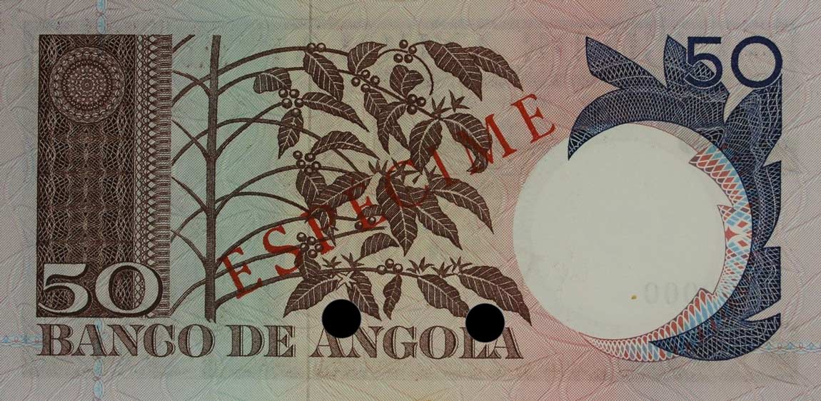 Back of Angola p105s: 50 Escudos from 1973