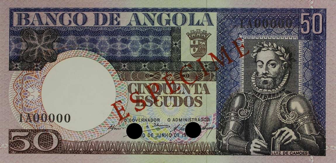 Front of Angola p105s: 50 Escudos from 1973