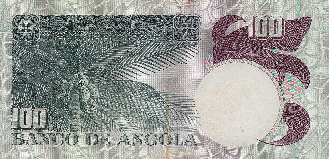 Back of Angola p106a: 100 Escudos from 1973