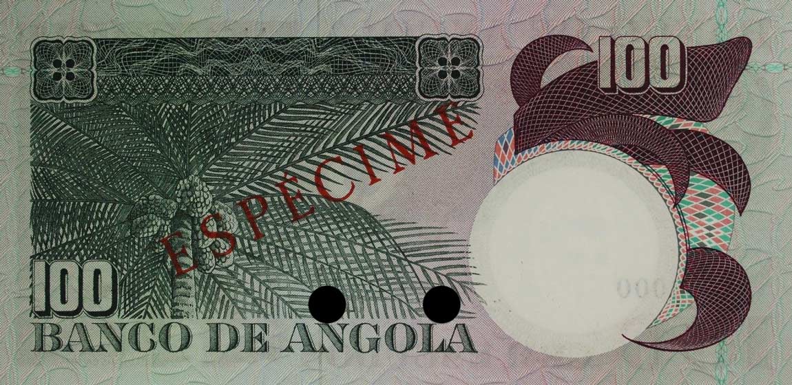 Back of Angola p106s: 100 Escudos from 1973