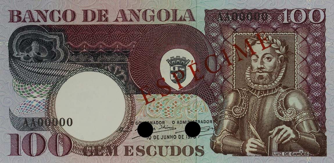 Front of Angola p106s: 100 Escudos from 1973