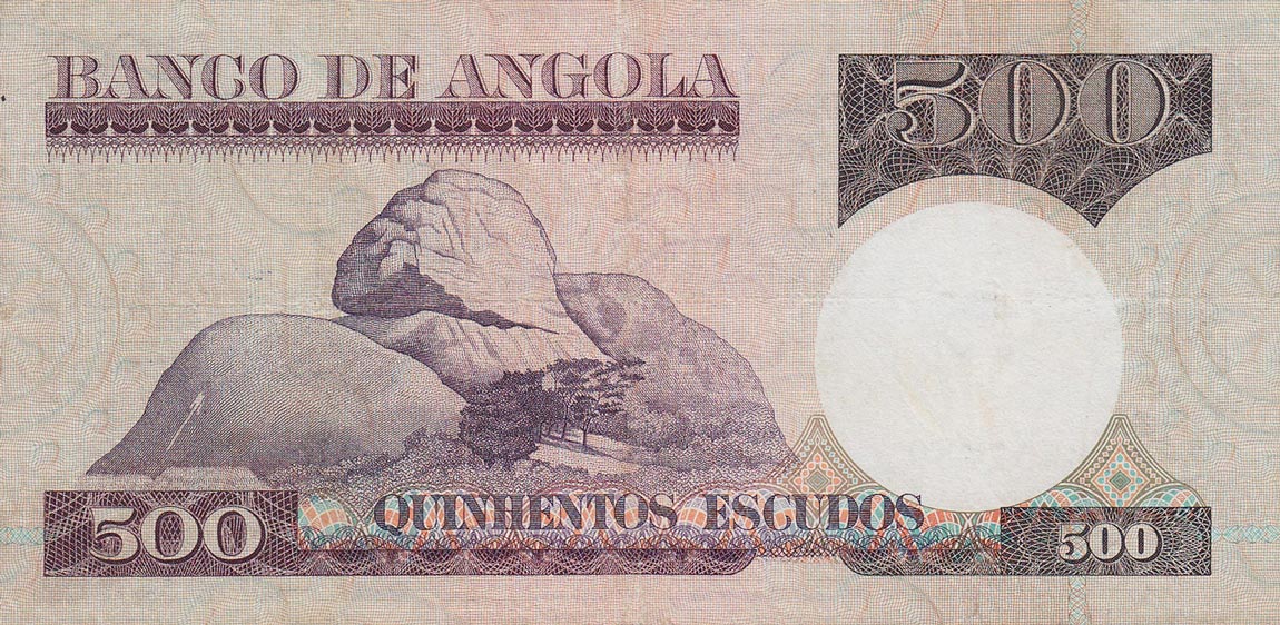 Back of Angola p107a: 500 Escudos from 1973