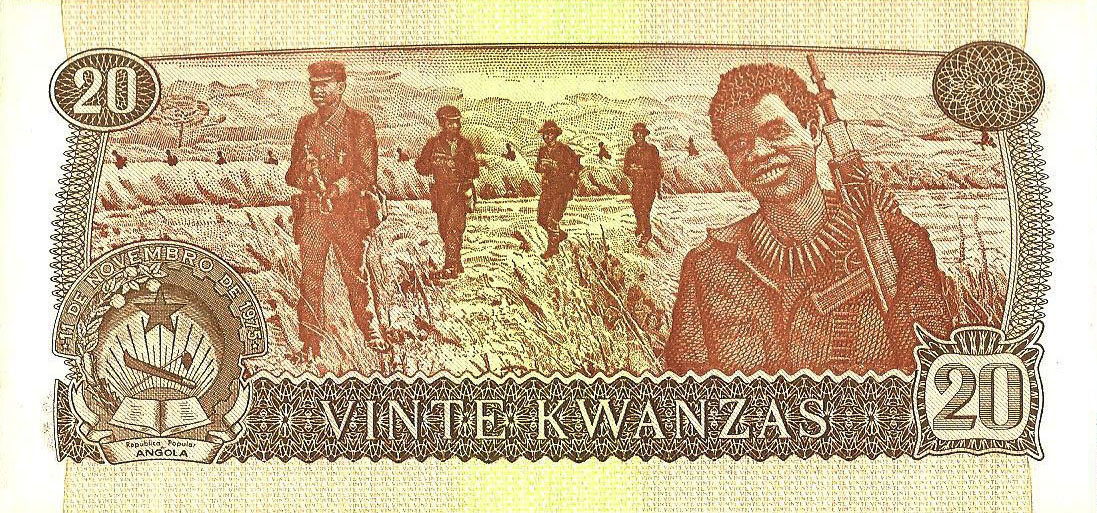 Back of Angola p109a: 20 Kwanzas from 1976