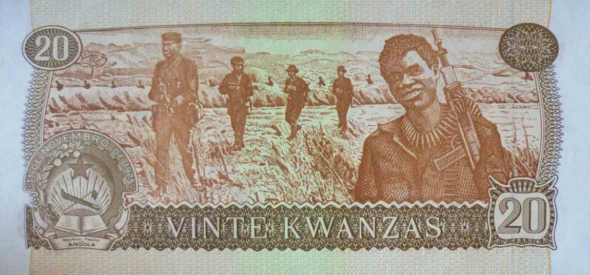 Back of Angola p109s: 20 Kwanzas from 1976