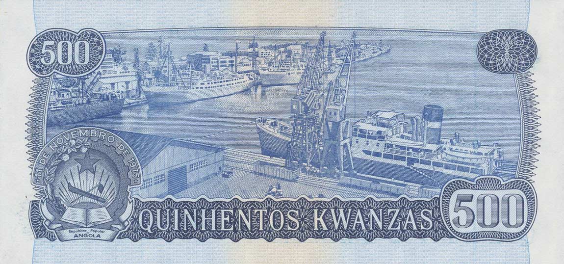 Back of Angola p112s: 500 Kwanzas from 1976