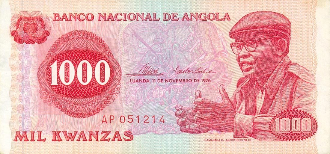 Front of Angola p113a: 1000 Kwanzas from 1976