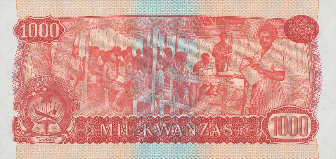 Back of Angola p113s: 1000 Kwanzas from 1976